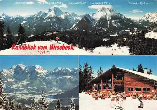AK / Ansichtskarte 73985918 Ramsau__Berchtesgaden Rundblick vom Hirschegg Berggaststaette Hirschkaser