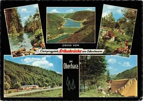 AK / Ansichtskarte 73985922 St_Andreasberg_Harz Zeltplatz und Gaststaette Erikabruecke am Oderstausee