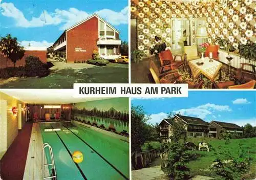 AK / Ansichtskarte 73985953 Bad_Westernkotten Kurheim Haus am Park Gaststube Hallenbad Park