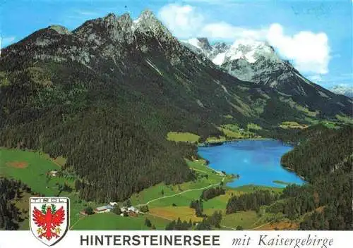 AK / Ansichtskarte  Scheffau_Tirol_Wilden_Kaiser_Tirol_AT Fliegeraufnahme Hintersteinersee mit Kaisergebirge