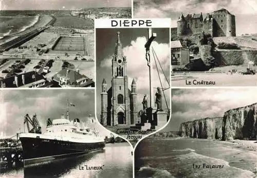 AK / Ansichtskarte  DIEPPE_76_Seine-Maritime La Plage Le Chateau Chapelle Bon Secours Le Lisieux Les Falaises