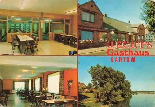 AK / Ansichtskarte  Gartow_Elbe Hecht's Gasthaus Hotel Pension am Gartower See Kegelbahn Gaststubbe