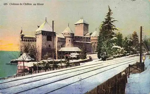 AK / Ansichtskarte  Chateau_de_Chillon_Montreux_VD en Hiver
