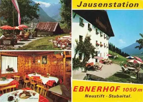 AK / Ansichtskarte  Neustift__Stubaital_Tirol_AT Jausenstation Ebnerhof Gastraum Terrasse