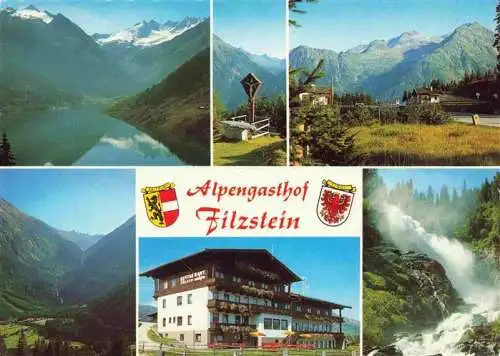 AK / Ansichtskarte 73986206 Hochkrimml_Krimml_Pinzgau_AT Alpengasthof Filzstein Panorama Wildgerlostal mit Stausee Wasserfall Gerlosstrasse mit Gerlos