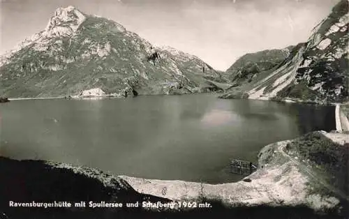 AK / Ansichtskarte  Ravensburgerhuette_1980m_Lech_Arlberg_AT mit Spullersee und Schafberg