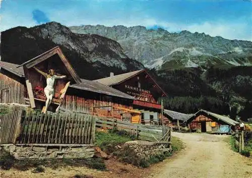 AK / Ansichtskarte 73986345 Haemmermoosalm_1420m_Leutasch_Tirol_AT Alp Gastwirtschaft in der Leutasch mit Teufelsgrat