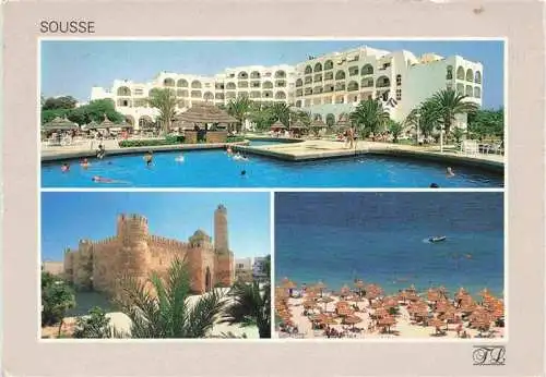 AK / Ansichtskarte 73986387 Sousse_Tunesie Hôtel Marhaba Beach Swimming Pool Strand Grosse Moschee