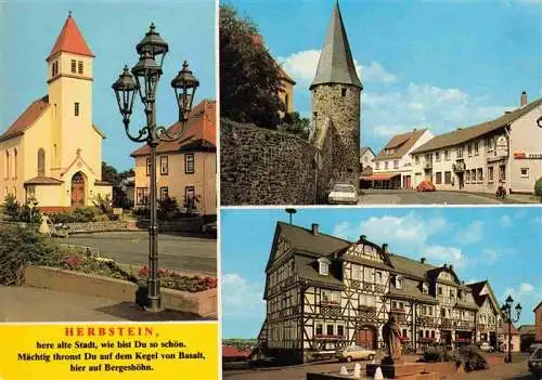 AK / Ansichtskarte  Herbstein Kirche Turm Stadtmauer Fachwerkhaus