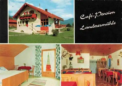 AK / Ansichtskarte 73986434 Lenggries Café Pension Landerermuehle Gastraum Fremdenzimmer