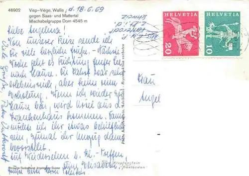 AK / Ansichtskarte  Visp_Viege_VS Panorama Saastal Mattertal Mischabelgruppe Dom