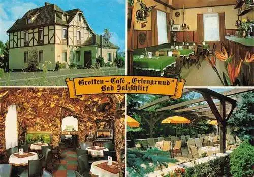 AK / Ansichtskarte 73986471 Bad_Salzschlirf Grotten-Café Erlengrund Gastraum Terrasse