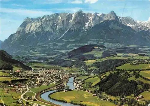 AK / Ansichtskarte  Bischofshofen_am_Zimmerberg_AT Fliegeraufnahme mit Tennengebirge