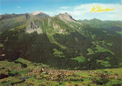 AK / Ansichtskarte  Klosters-Serneus_GR Gotschnagrat mit Weissfluh und Casanna Fliegeraufnahme