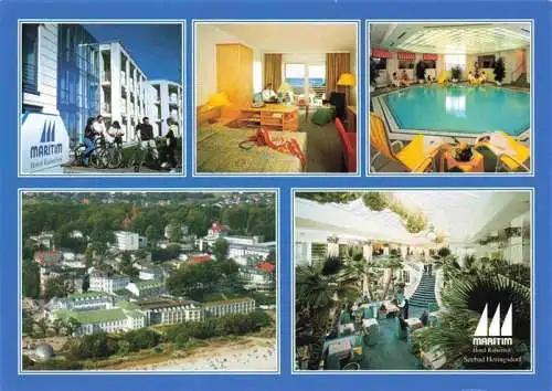 AK / Ansichtskarte  HERINGSDORF__Ostseebad_Usedom Maritim Hotel Kaiserhof Fliegeraufnahme Appartement Hallenbad Foyer