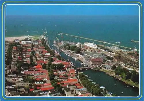 AK / Ansichtskarte  Warnemuende_Ostseebad Alter Strom und Hafen Fliegeraufnahme