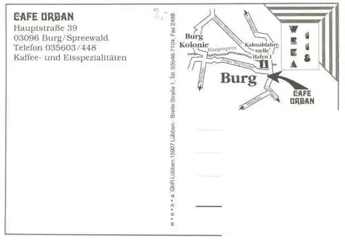 AK / Ansichtskarte  Burg_Spreewald Cafe Urban Burger Trachten