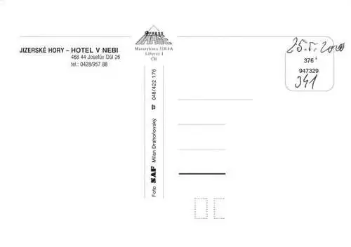 AK / Ansichtskarte  Jizerske_Hory_Isergebirge_CZ Hotel v Nebi Landschaftspanorama