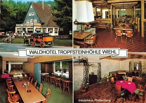 AK / Ansichtskarte  Wiehl_Oberbergischer_Kreis Waldhotel Tropfsteinhoehle Postkutsche Gaestehaus Pfaffenberg