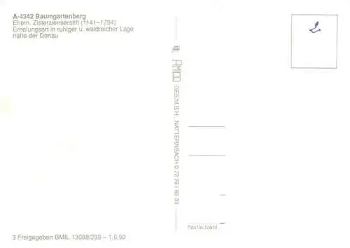 AK / Ansichtskarte  Baumgartenberg Panorama mit ehem. Zisterzienserstift