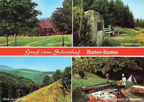 AK / Ansichtskarte  BADEN-BADEN Scherrhof Mahlerstein Gartengrill Landschaftspanorama Oos-Tal