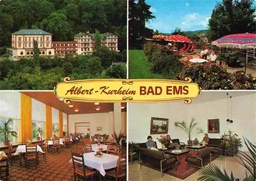 AK / Ansichtskarte  BAD_EMS Albert-Kurheim Speisesaal Aufenthaltsraum Gartenterrasse