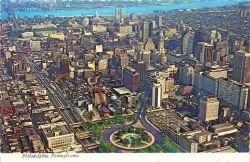 AK / Ansichtskarte 73986905 Philadelphia__Pennsylvania_USA Aerial view with Logan Circle in foreground