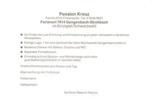 AK / Ansichtskarte 73986918 Strohbach_Gengenbach Pension Kreuz Gastraum