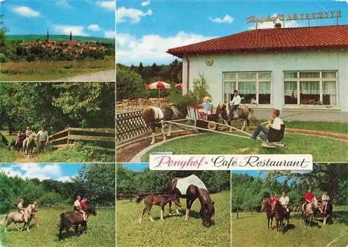 AK / Ansichtskarte 73986936 Neunkirchen_Odenwald Ponyhof Gaststaette Café Restaurant Ponyreiten Panorama