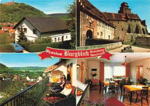 AK / Ansichtskarte  Neustadt_Breuberg_Odenwald Pension Burgblick Gaststube Balkon Burg