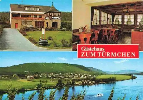 AK / Ansichtskarte  Poelich Gaestehaus zum Tuermchen Gastraum Panorama Blick ueber die Mosel