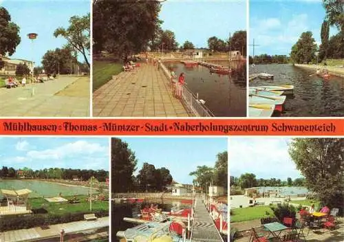 AK / Ansichtskarte 73987053 Muehlhausen__Thueringen Thomas-Muentzer-Stadt Naherholungszentrum Schwanenteich Freibad