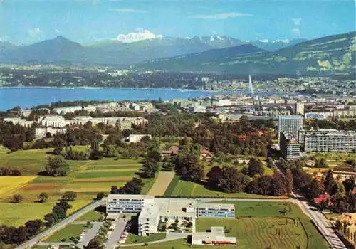 AK / Ansichtskarte  GENEVE_Genf_GE oekumenisches Zentrum Blick zum Mont Blanc