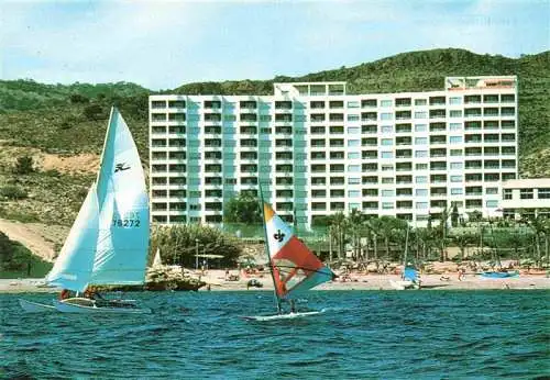 AK / Ansichtskarte  Villajoyosa Hotel Euro Tennis Strand Segeln Windsurfen Ansicht vom Meer aus