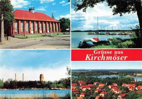 AK / Ansichtskarte 73987118 Kirchmoeser_Havel Seegarten Bootssteg am Moesersee Wasserturm Westsiedlung