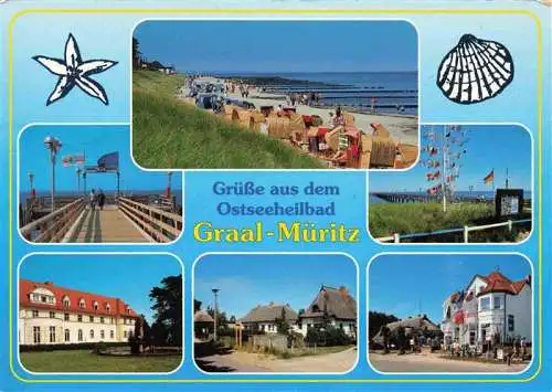 AK / Ansichtskarte 73987132 Graal-Mueritz_Ostseebad Panorama Strand Seebruecke Promenade Hotels