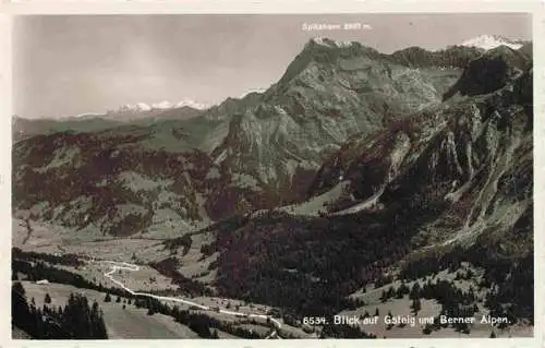 AK / Ansichtskarte  Gsteig_Saanen_BE Fliegeraufnahme mit den Berner Alpen
