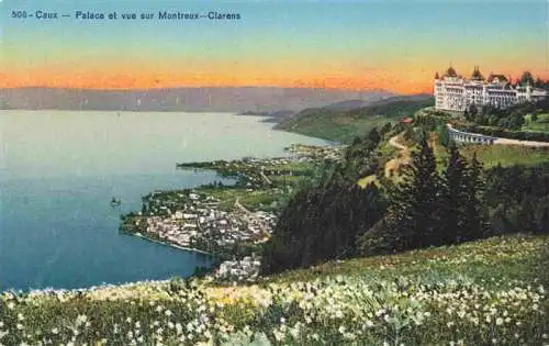 AK / Ansichtskarte  Caux_Montreux_VD Palace et vue sur Montreux Clarens