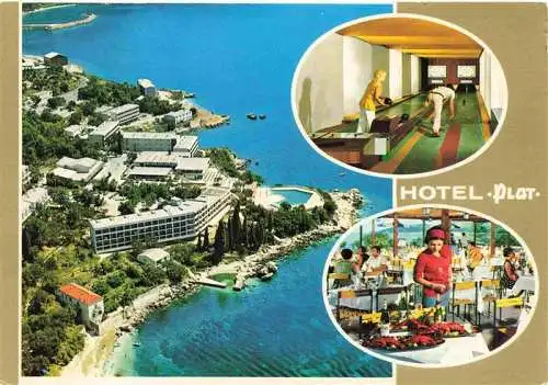 AK / Ansichtskarte 73987298 SPLIT_Spalato_Croatia Hotel Plat Luftaufnahme Restaurant Kegelbahn