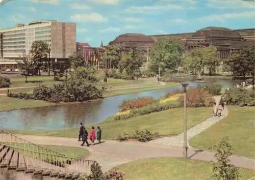 AK / Ansichtskarte  LEIPZIG Messestadt Blick zum Schwanenteich Hotel Stadt Leipzig Hauptbahnhof