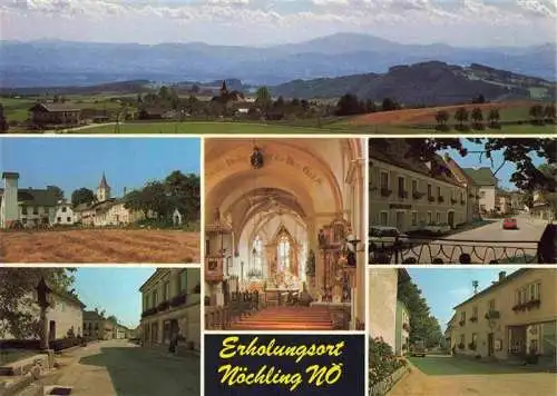 AK / Ansichtskarte  Noechling_Niederoesterreich_AT Panorama Blick gegen Voralpen mit oetscher Ortsansichten Kirche Innenansicht