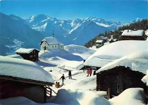 AK / Ansichtskarte  Bettmeralp_VS Winterpanorama mit Fletschhorn Mischabel Matterhorn Weisshorn