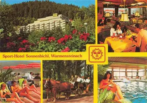 AK / Ansichtskarte  Warmensteinach Sporthotel Sonnenbichl Restaurant Hallenbad Pferdekutsche