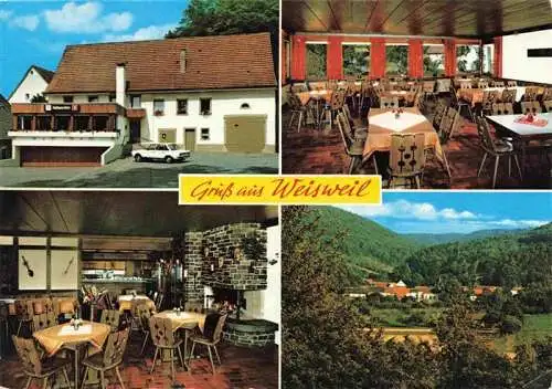 AK / Ansichtskarte  Weisweil_Klettgau_BW Gasthaus Adler Gastraum Kaminzimmer Panorama