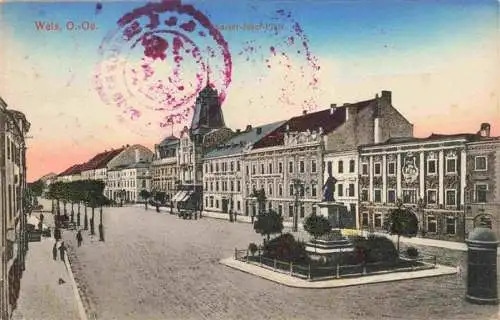 AK / Ansichtskarte  WELS_Oberoesterreich_AT Kaiser-Josef-Platz Denkmal Zensur Stempel