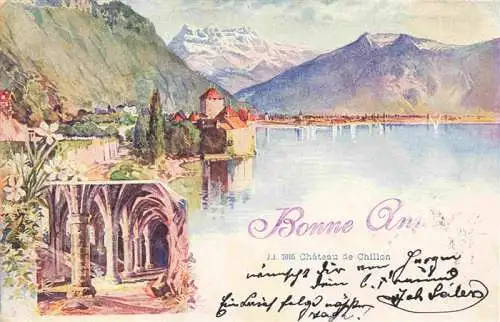 AK / Ansichtskarte  Chateau_de_Chillon_Montreux_VD Panorama