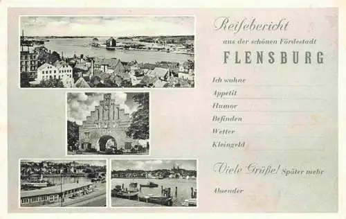 AK / Ansichtskarte  FLENSBURG__Schleswig-Holstein Panorama Foerde Stadttor