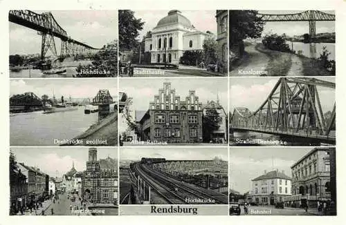 AK / Ansichtskarte  Rendsburg Hochbruecke Stadttheater Kanalpartie Altes Rathaus Jungfernstieg Bahnhof