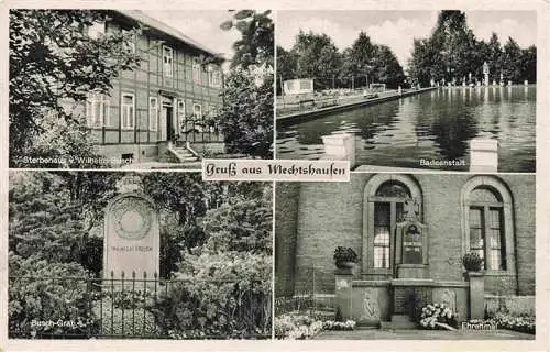 AK / Ansichtskarte  Mechtshausen_Seesen_Niedersachsen Wilhelm Busch Sterbehaus Badeanstalt Busch Grab Ehrenmal