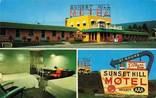 AK / Ansichtskarte  Breezewood_Pennsylvania_USA Sunset Hill Motel Appartement Hotelschild